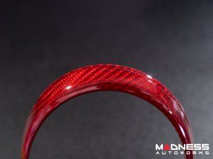 Jaguar F-TYPE Interior Trim - Carbon Fiber - Instrument Cluster Trim Rings - Red Candy